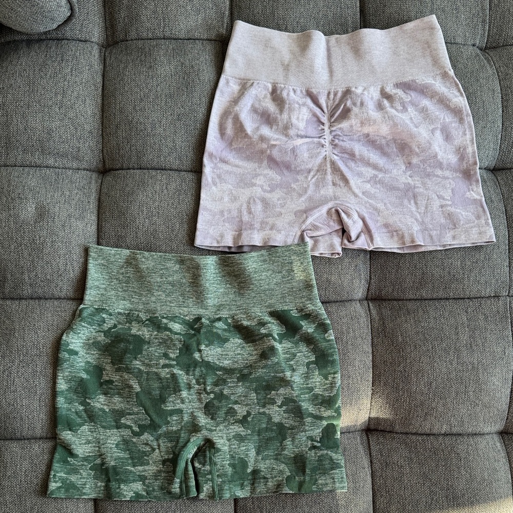 Camo High-Waisted Shorts Set